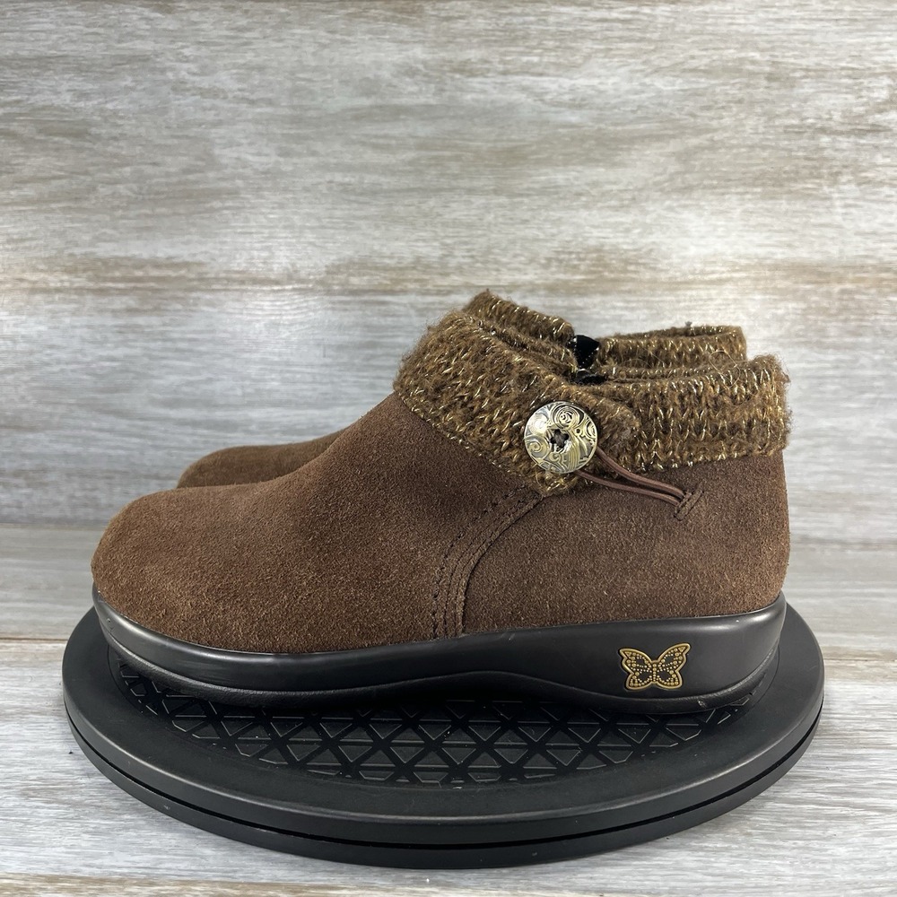 Alegria Women's Sitka Choco Gold Brown Suede Ankle Boots Size EU 36 US 6